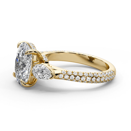 Cushion Cut 6.20 CT Lab Diamond Ring | 14K Gold | IGI Certified