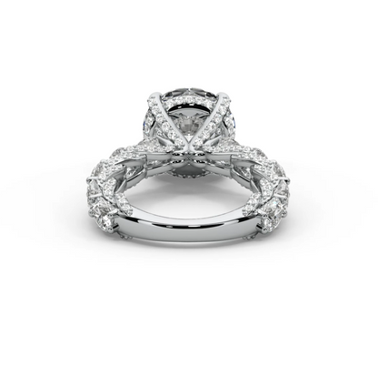 Round Cut 10 CT F VS2 Lab Diamond Ring in 14K Gold  (IGI Certified)