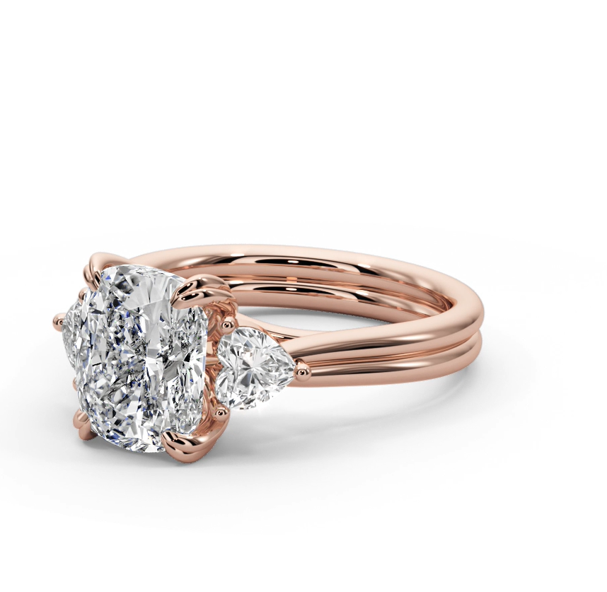 Cushion Cut 3.00 CT F VS2 Lab Grown Diamond Ring in 14K Gold (IGI Certified)