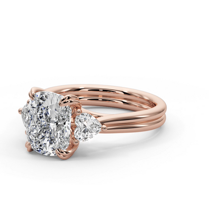 Cushion Cut 3.00 CT F VS2 Lab Grown Diamond Ring in 14K Gold (IGI Certified)