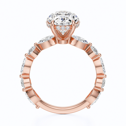 Oval Cut 3.10 CT F VS2 Lab Grown Diamond Ring in Gold (IGI)