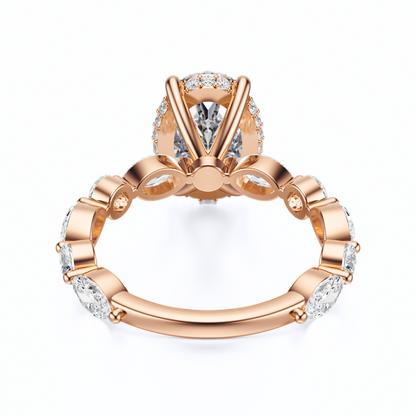 Oval Cut 3.10 CT F VS2 Lab Grown Diamond Ring in Gold (IGI)