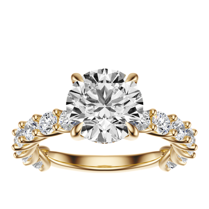 Round Cut 3.00 CT F VS2 Lab Grown Diamond Ring in Gold (IGI)