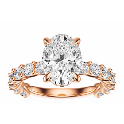 Oval Cut 3.00 CT F VS2 Lab Grown Diamond Ring in Gold (IGI)