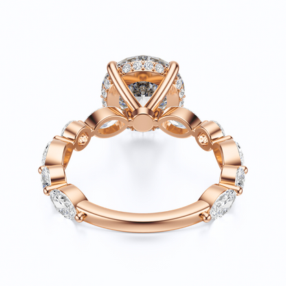 Round Cut 3.10 CT F VS2 Lab Grown Diamond Ring in Gold (IGI)