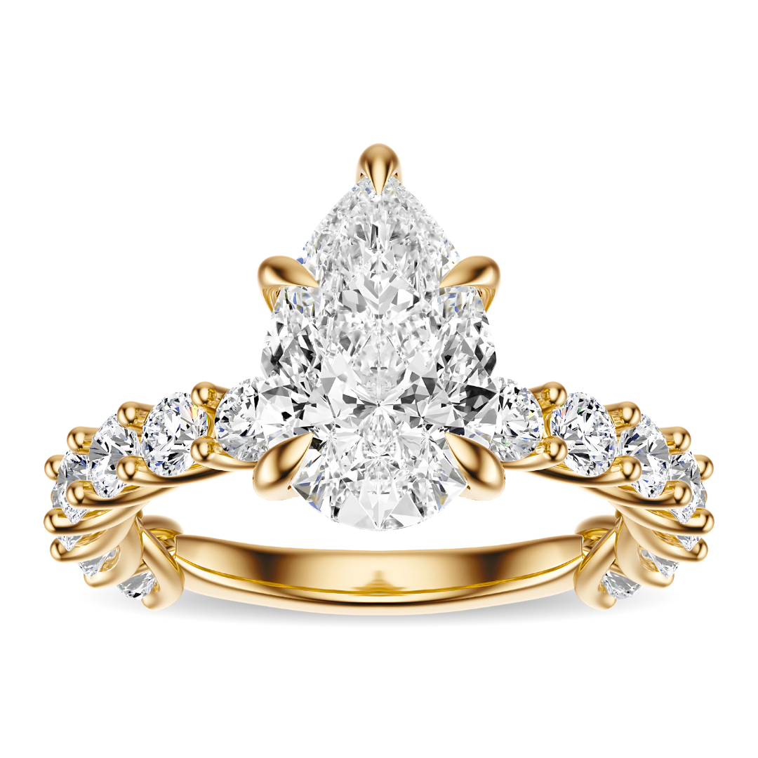 Pear Cut 3.00 CT F VS2 Lab Grown Diamond Ring in Gold (IGI)