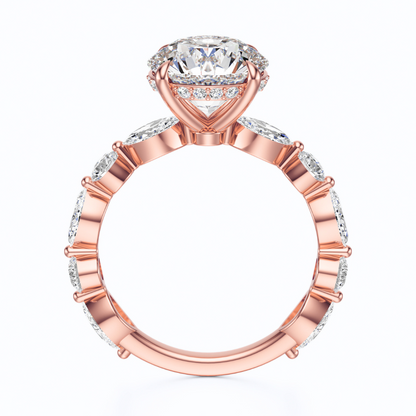 Round Cut 3.10 CT F VS2 Lab Grown Diamond Ring in Gold (IGI)