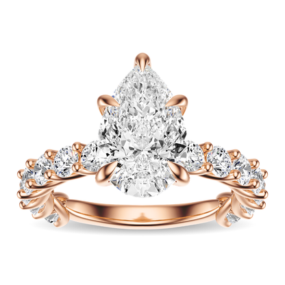 Pear Cut 3.00 CT F VS2 Lab Grown Diamond Ring in Gold (IGI)