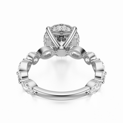 Round Cut 3.10 CT F VS2 Lab Grown Diamond Ring in Gold (IGI)