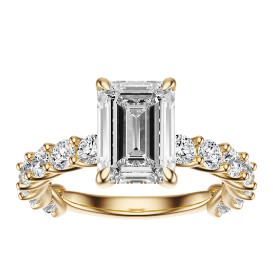 Emerald Cut 3.00 CT F VS2 Lab Grown Diamond Ring in Gold (IGI)