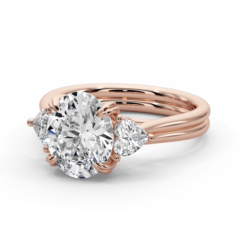 Oval Cut 3.00 CT F VS2 Lab Grown Diamond Ring in 14K Gold (IGI Certified)