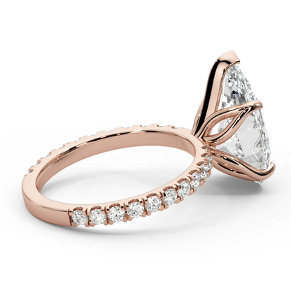 Pear Cut 2.50 CT F VS2 Lab Diamond Ring in 14K Gold  (IGI Certified)