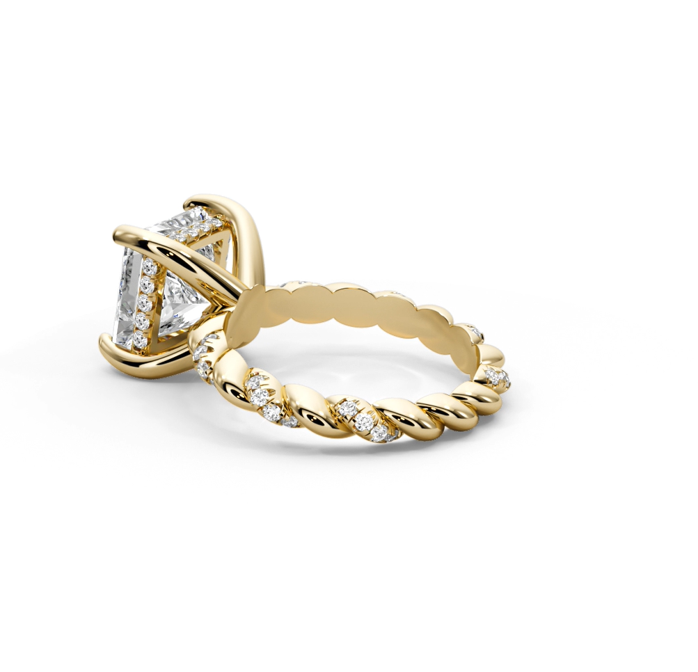 Princess Cut 4.40 CT Lab Diamond Ring in 14K Gold | IGI Certified
