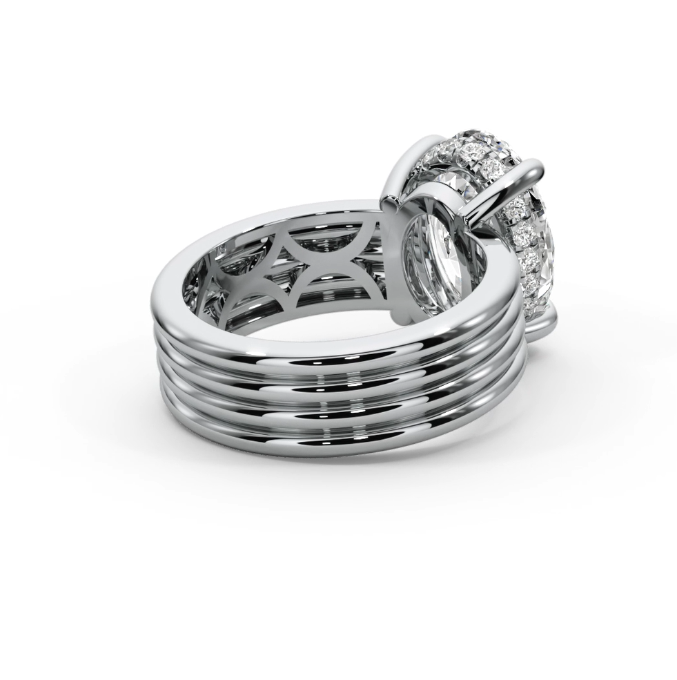 Oval Cut 3.30 CT F VS2 Lab Diamond Ring in 14K Gold  (IGI Certified)