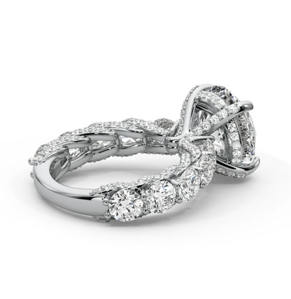 Round Cut 10 CT F VS2 Lab Diamond Ring in 14K Gold  (IGI Certified)