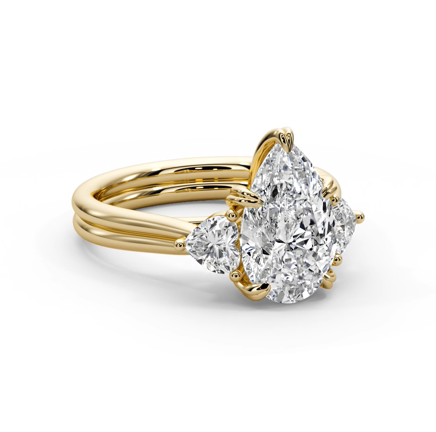 Pear Cut 3.00 CT F VS2 Lab Grown Diamond Ring in 14K Gold (IGI Certified)
