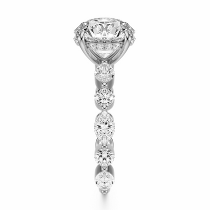 Round Cut 3.10 CT F VS2 Lab Grown Diamond Ring in Gold (IGI)