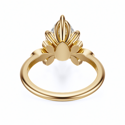 Pear Cut 2.10 CT F VS2 Lab Grown Diamond Ring in Gold (IGI)