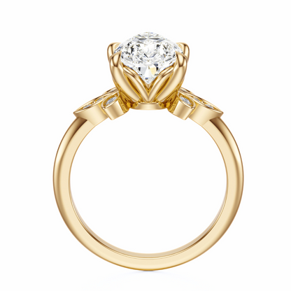 Pear Cut 2.10 CT F VS2 Lab Grown Diamond Ring in Gold (IGI)