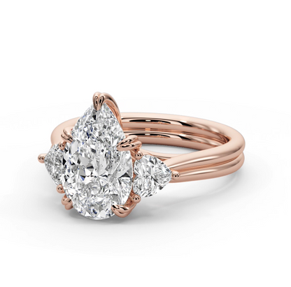 Pear Cut 3.00 CT F VS2 Lab Grown Diamond Ring in 14K Gold (IGI Certified)