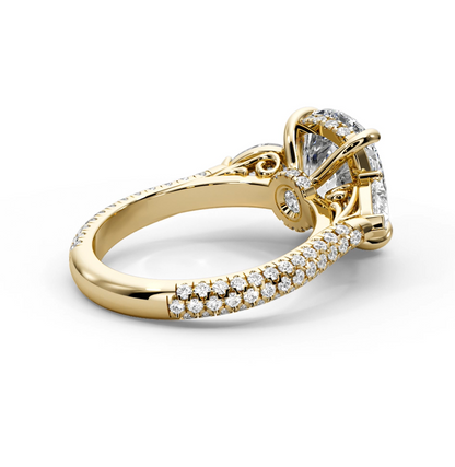 Cushion Cut 6.20 CT Lab Diamond Ring | 14K Gold | IGI Certified