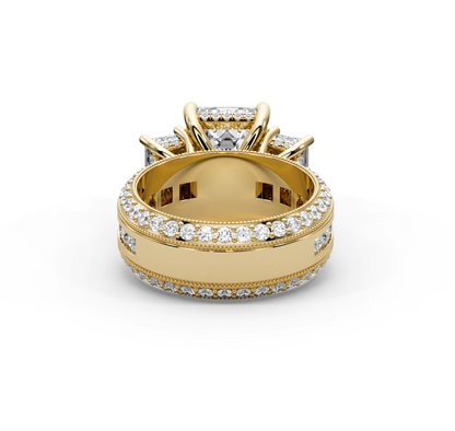 Emerald & Round 7.50 CT Lab Diamond Ring | 14K Gold (IGI Certified)