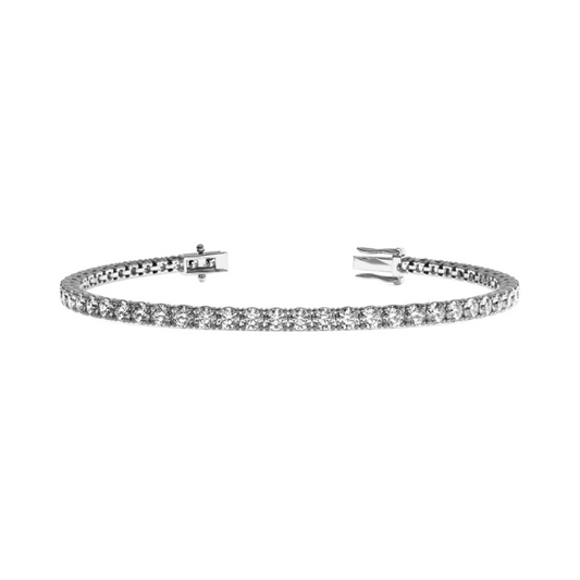 Round Cut 8.20CT E VVS2 Natural Diamond Tennis Bracelet 14K Gold (IGI)