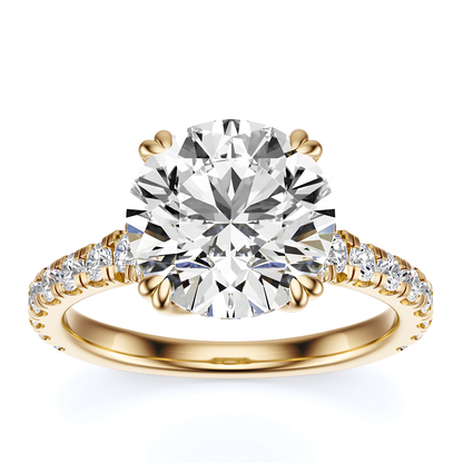 Rround Cut 2.50 CT F VS2 Lab Grown Diamond Ring in Gold (IGI)