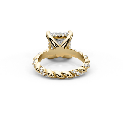 Princess Cut 4.40 CT Lab Diamond Ring in 14K Gold | IGI Certified
