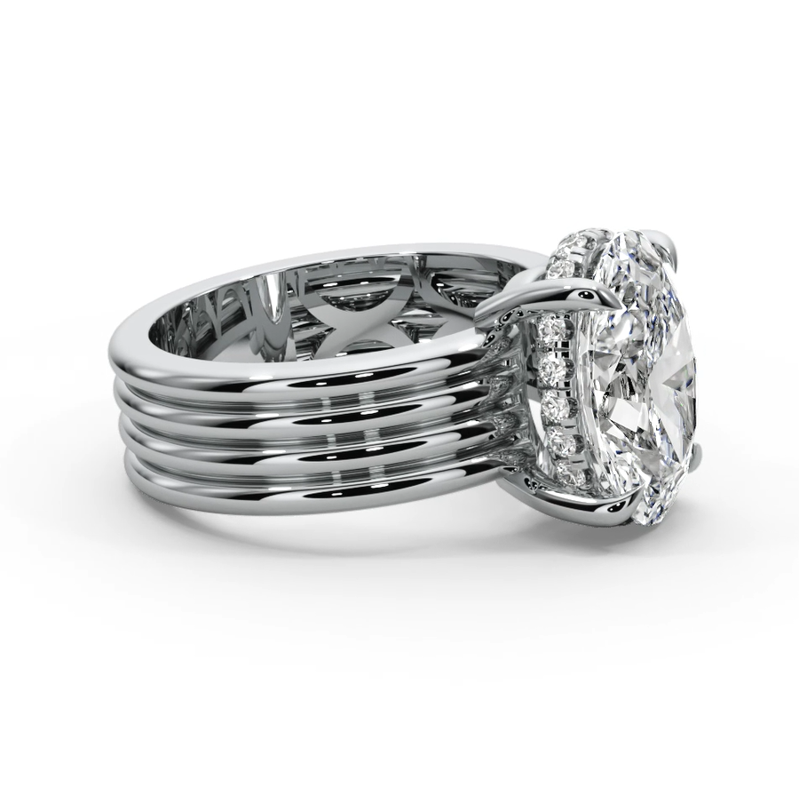 Oval Cut 3.30 CT F VS2 Lab Diamond Ring in 14K Gold  (IGI Certified)