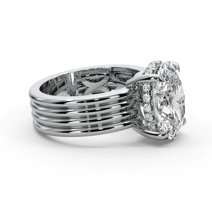 Oval Cut 3.30 CT F VS2 Lab Diamond Ring in 14K Gold  (IGI Certified)