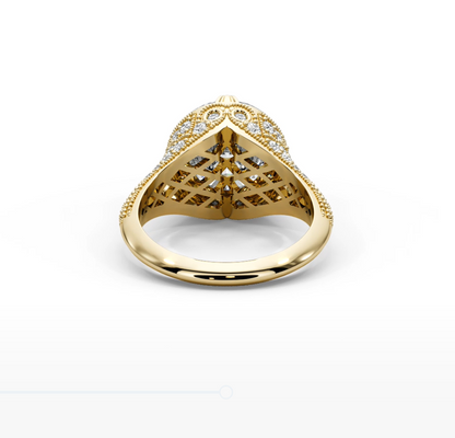 Round Cut 5.50 CT F VS2 Lab Diamond Ring in 14K Gold  (IGI Certified)