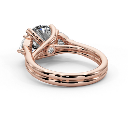 Round  Cut 3.00 CT F VS2 Lab Grown Diamond Ring in 14K Gold (IGI Certified)