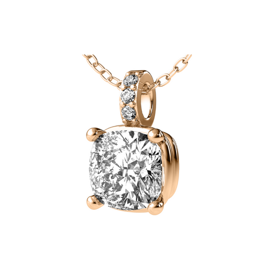 Cushion Cut 2.25CT F VS1 Lab Diamond Pendant 18K Gold (IGI)