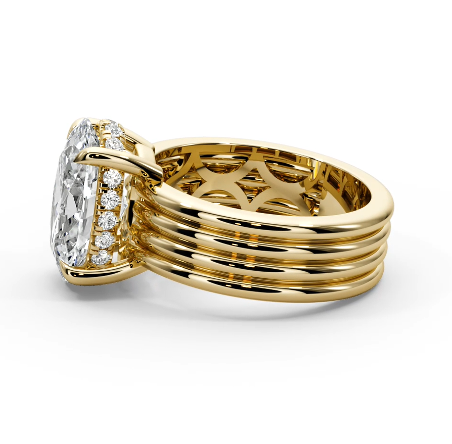 Oval Cut 3.30 CT F VS2 Lab Diamond Ring in 14K Gold  (IGI Certified)