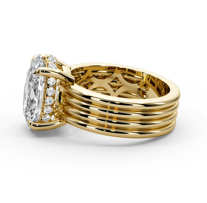 Oval Cut 3.30 CT F VS2 Lab Diamond Ring in 14K Gold  (IGI Certified)