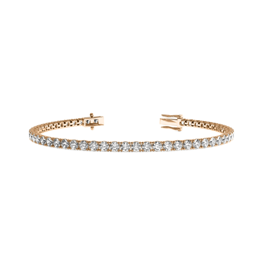 Round Cut 8.20CT E VVS2 Natural Diamond Tennis Bracelet 14K Gold (IGI)