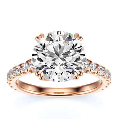 Rround Cut 2.50 CT F VS2 Lab Grown Diamond Ring in Gold (IGI)