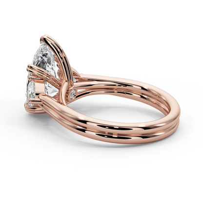 Pear Cut 3.00 CT F VS2 Lab Grown Diamond Ring in 14K Gold (IGI Certified)