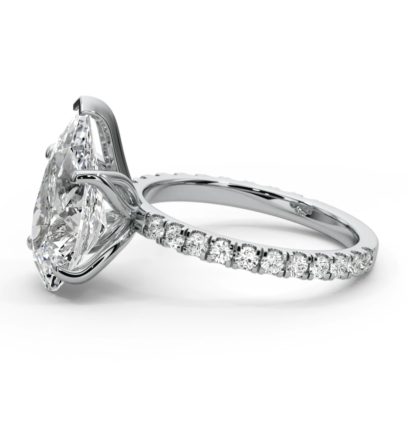 Pear Cut 2.50 CT F VS2 Lab Diamond Ring in 14K Gold  (IGI Certified)