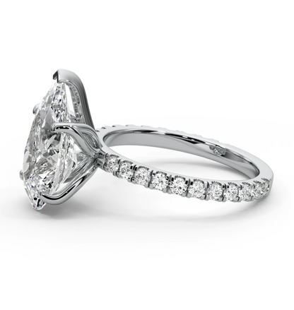 Pear Cut 2.50 CT F VS2 Lab Diamond Ring in 14K Gold  (IGI Certified)