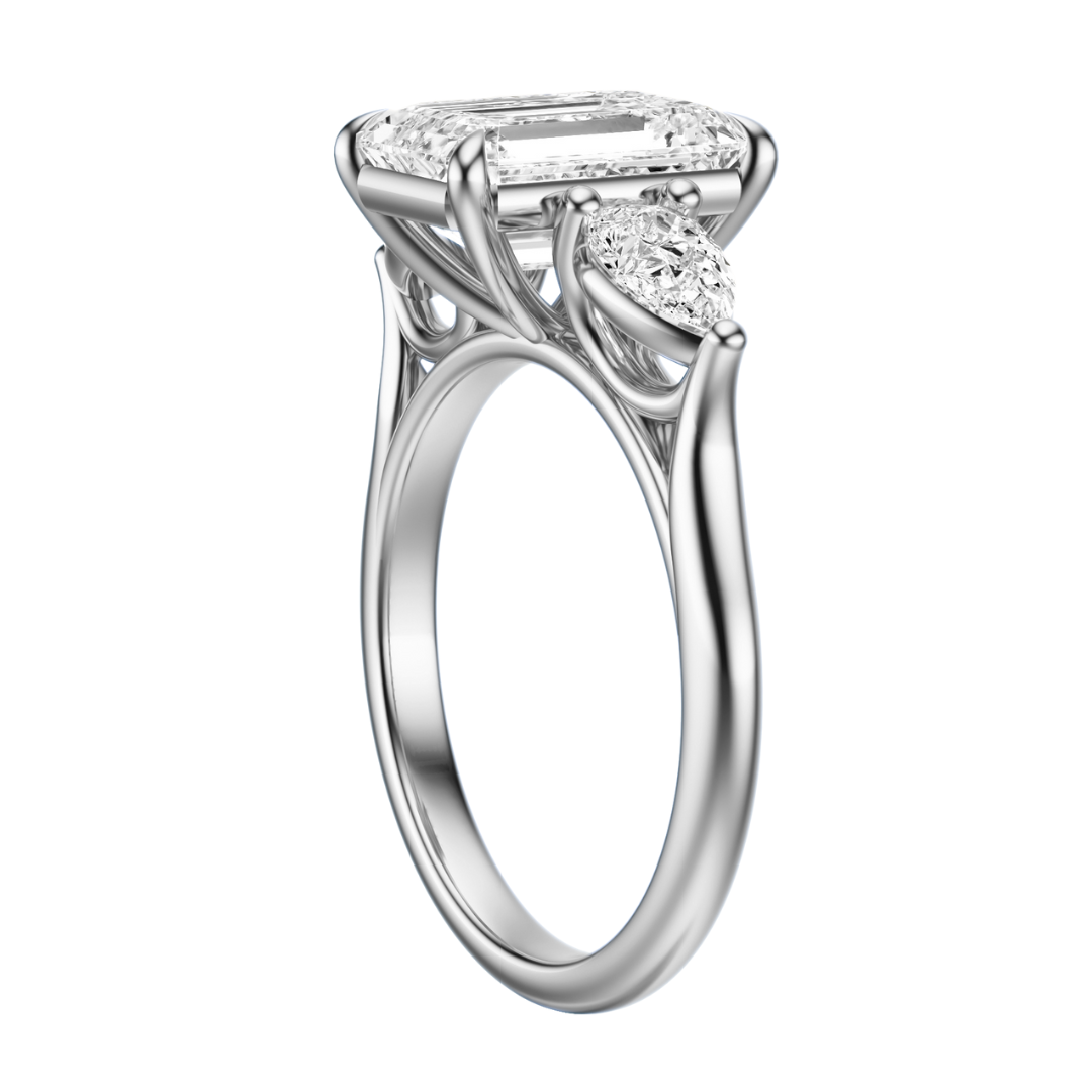 Emerald Cut 2.50 CT F VS2 Lab Grown Diamond Ring in Gold (IGI)