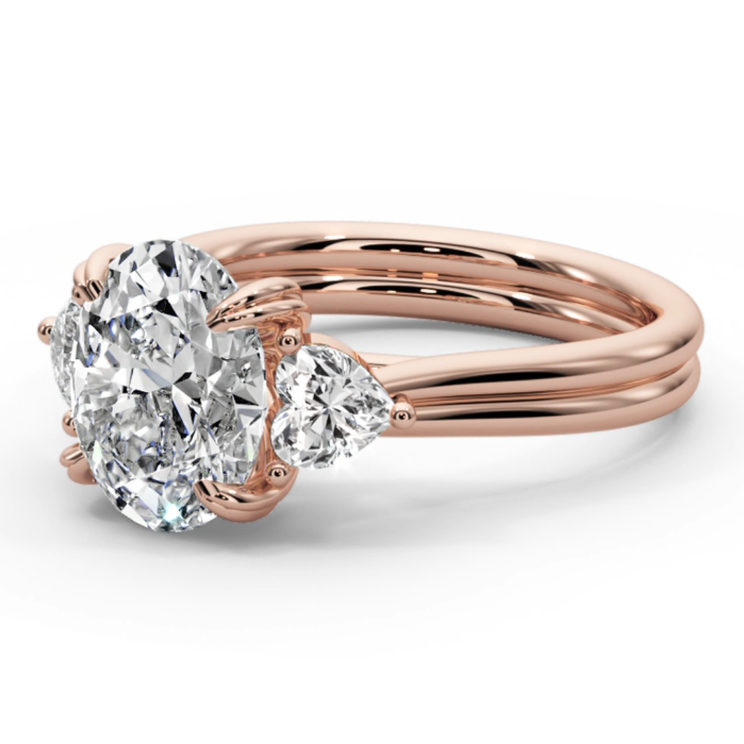 Oval Cut 3.00 CT F VS2 Lab Grown Diamond Ring in 14K Gold (IGI Certified)