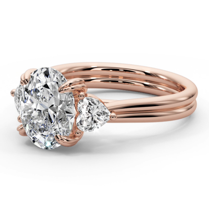 Oval Cut 3.00 CT F VS2 Lab Grown Diamond Ring in 14K Gold (IGI Certified)