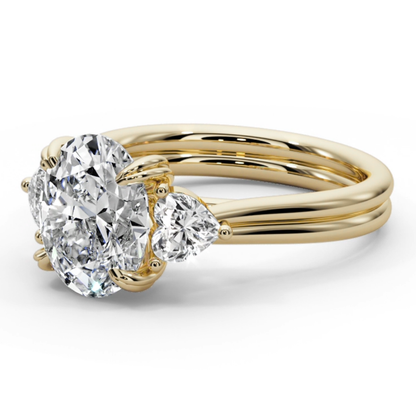 Oval Cut 3.00 CT F VS2 Lab Grown Diamond Ring in 14K Gold (IGI Certified)