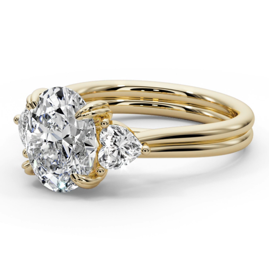 Oval Cut 3.00 CT F VS2 Lab Grown Diamond Ring in 14K Gold (IGI Certified)