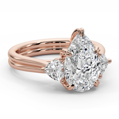 Pear Cut 3.00 CT F VS2 Lab Grown Diamond Ring in 14K Gold (IGI Certified)