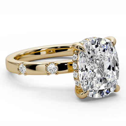 Cushion Cut 2.35 CT F VS2 Lab Diamond Ring in 14K Gold  (IGI Certified)