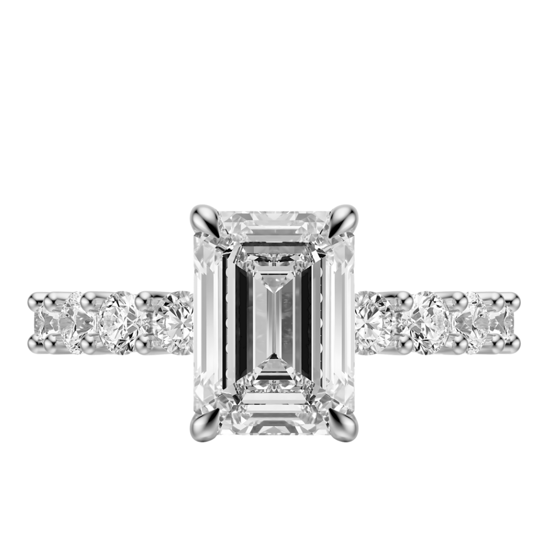 Emerald Cut 3.00 CT F VS2 Lab Grown Diamond Ring in Gold (IGI)