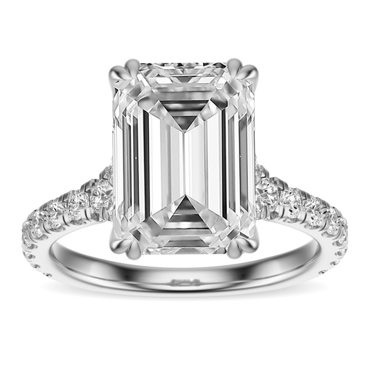 Emerald Cut 2.50 CT F VS2 Lab Grown Diamond Ring in Gold (IGI)
